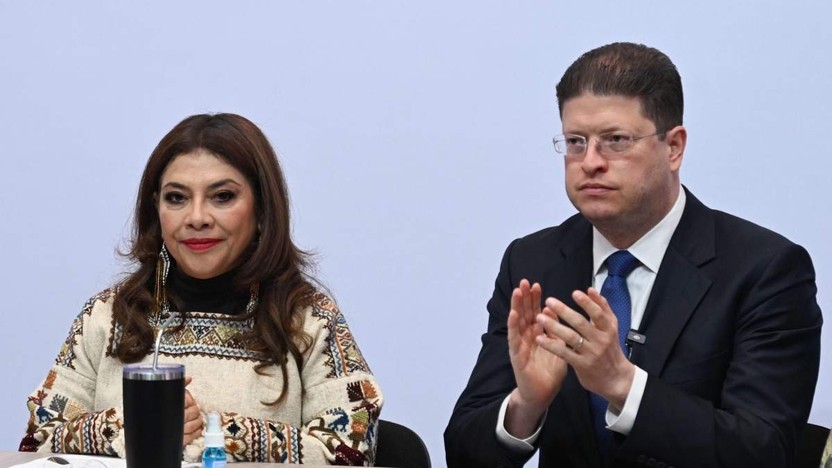 La jefa de Gobierno de la CDMX, Clara Brugada, en el informe de seguridad en el Palacio del Ayuntamiento, el jueves 15 de enero de 2026