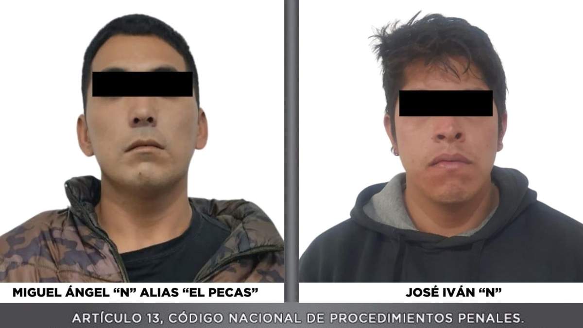 Miguel Ángel “N” alias “El Pecas” y José Iván "N", presuntos homicidas de Paola Salcedo