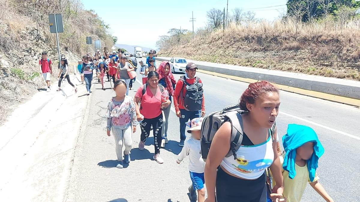 Una caravana migrante en Chiapas