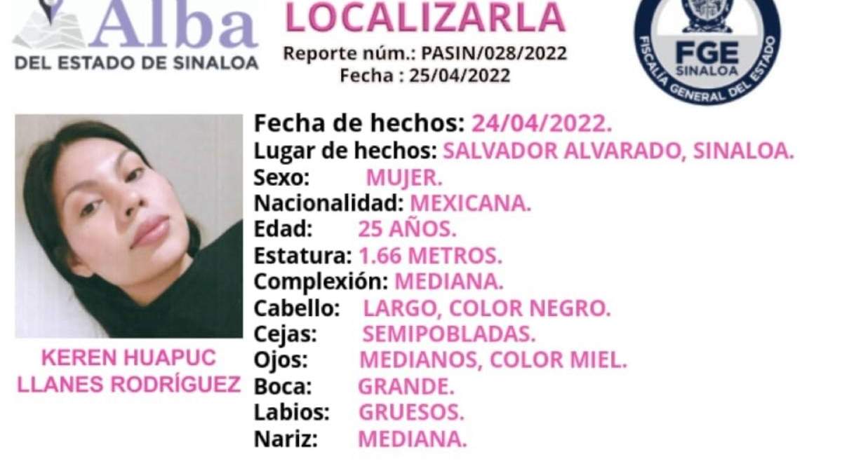 La alerta para localizar a la joven