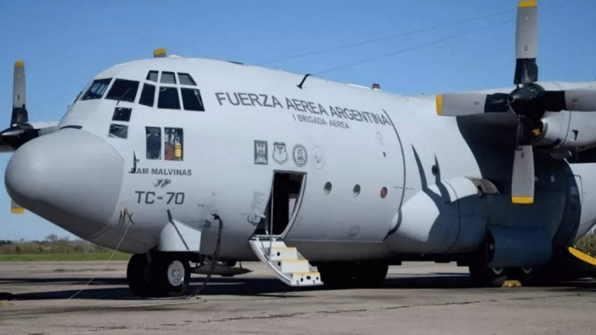 Avión Lockheed C-130 Hércules de la Fuerza Aérea Argentina. Fuente: (Twitter)