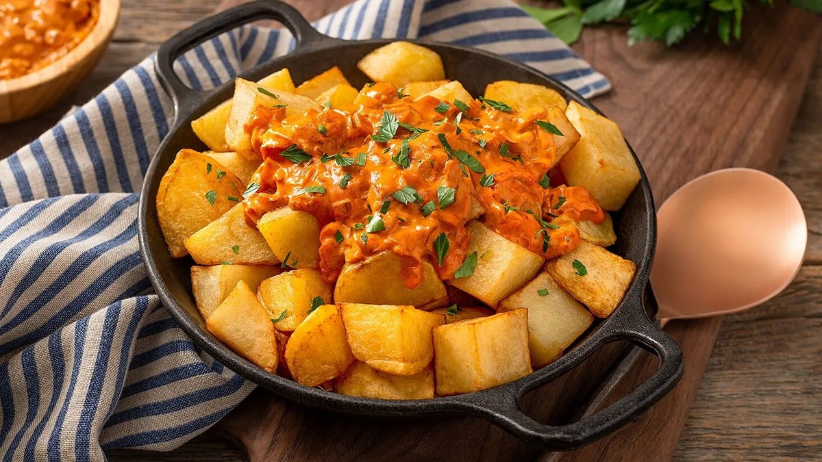 Papas extra crocantes con salsa de queso. Fuente: (Instagram)