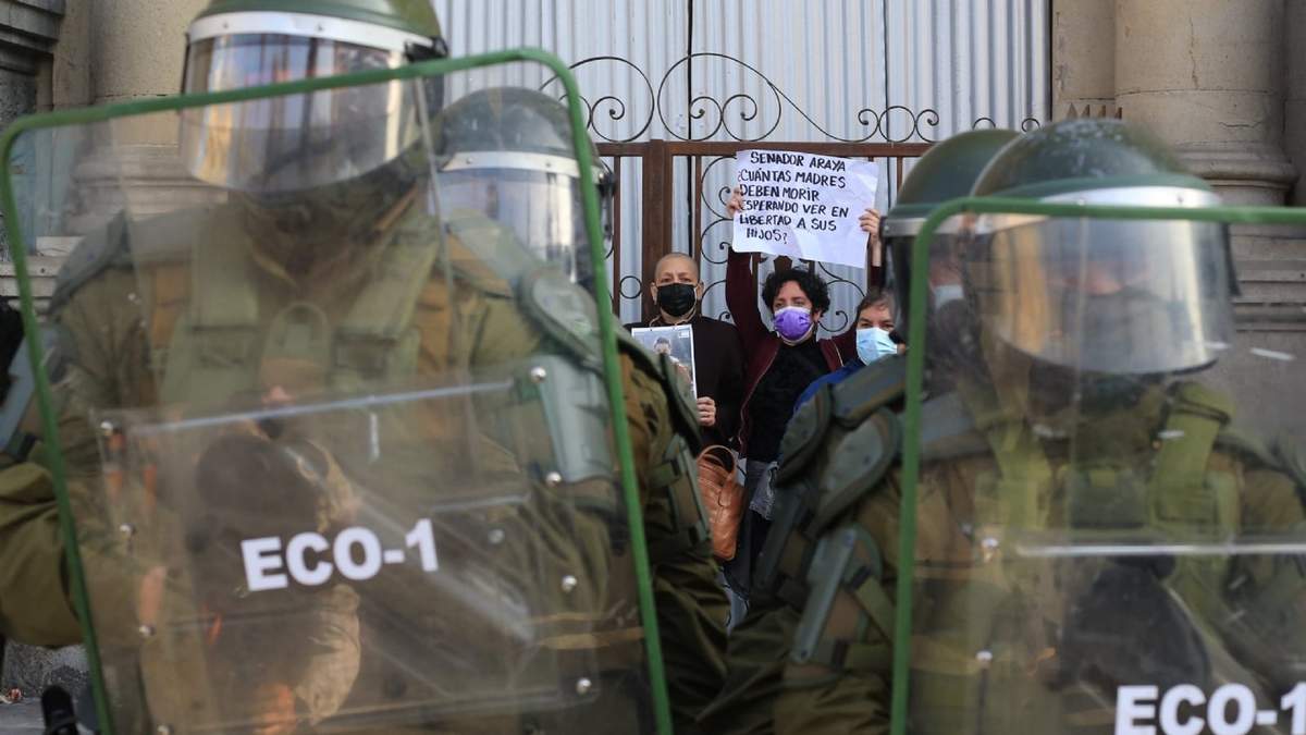 Protesta en Chile a favor de los presos políticos. Fuente: (Twitter)