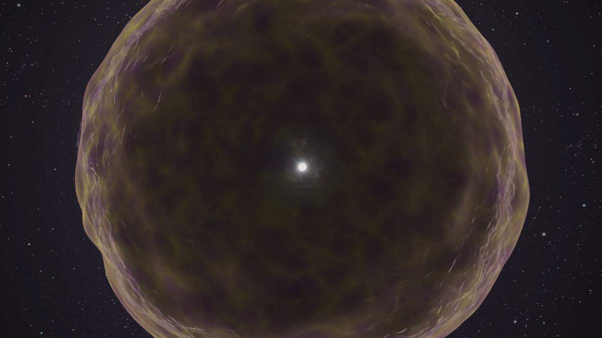 En esta ilustración proporcionada por el Observatorio W.M. Keck se muestra el interior de una estrella que explota