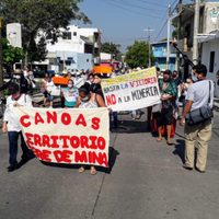 Marchan en Canoas, Colima, contra mineras y el proyecto Rufus 5