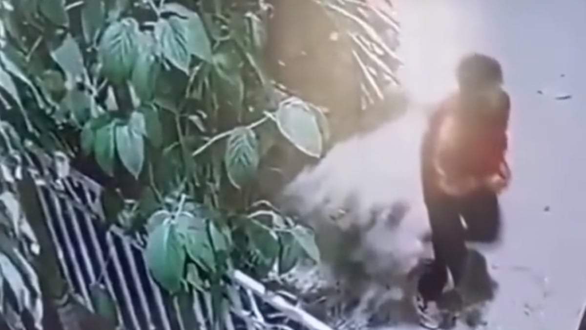 El sujeto poco antes de la explosión