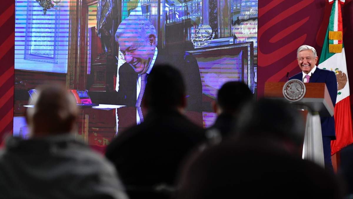 El presidente López Obrador en su conferencia mañanera