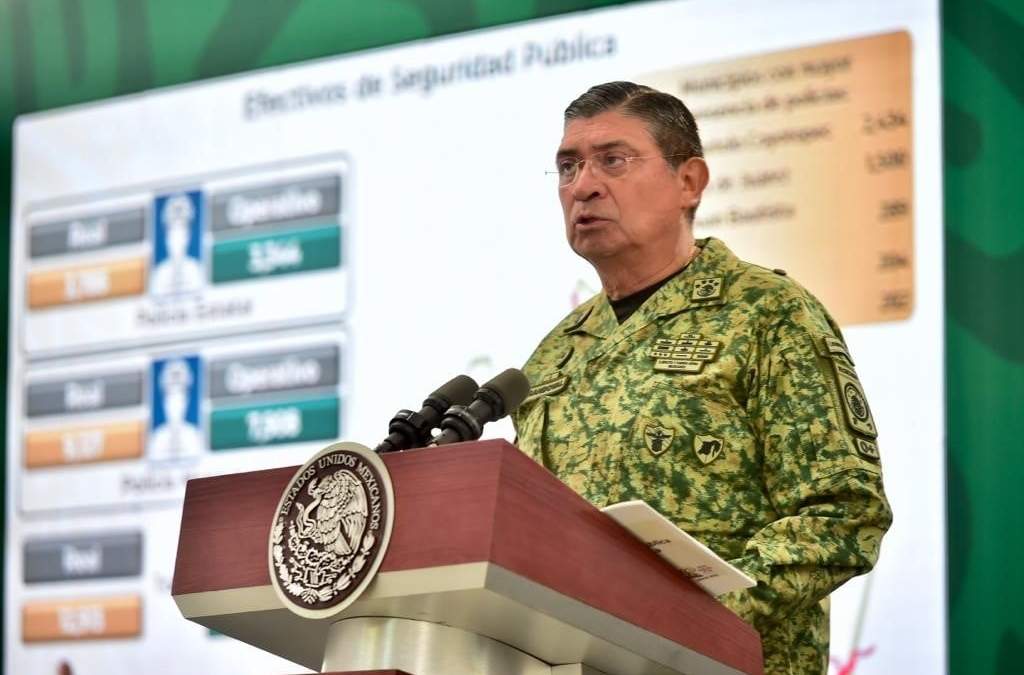 El secretario de la Defensa Nacional (Sedena), Luis Crescencio Sandoval, en Oaxaca