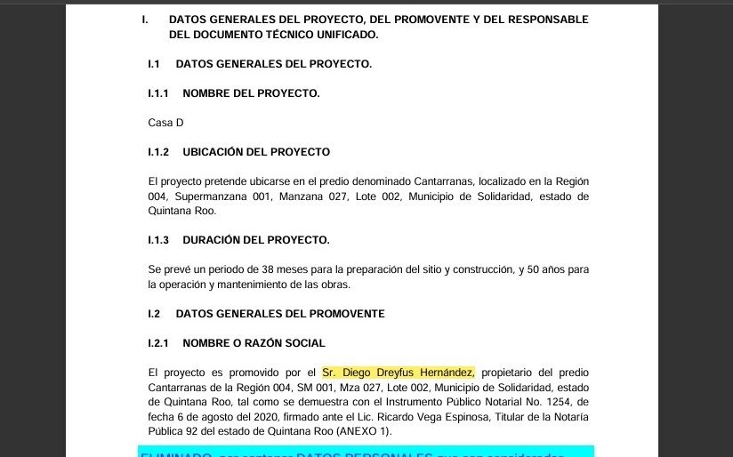 Estudio de impacto de Diego Dreyfus en el municipio de Solidaridad, Quintana Roo