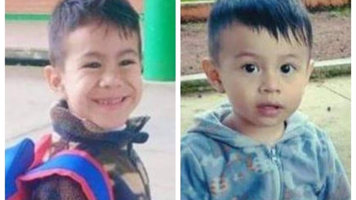 Los hermanos Rafael y Santiago Valdez Silva, de 4 y 3 años de edad