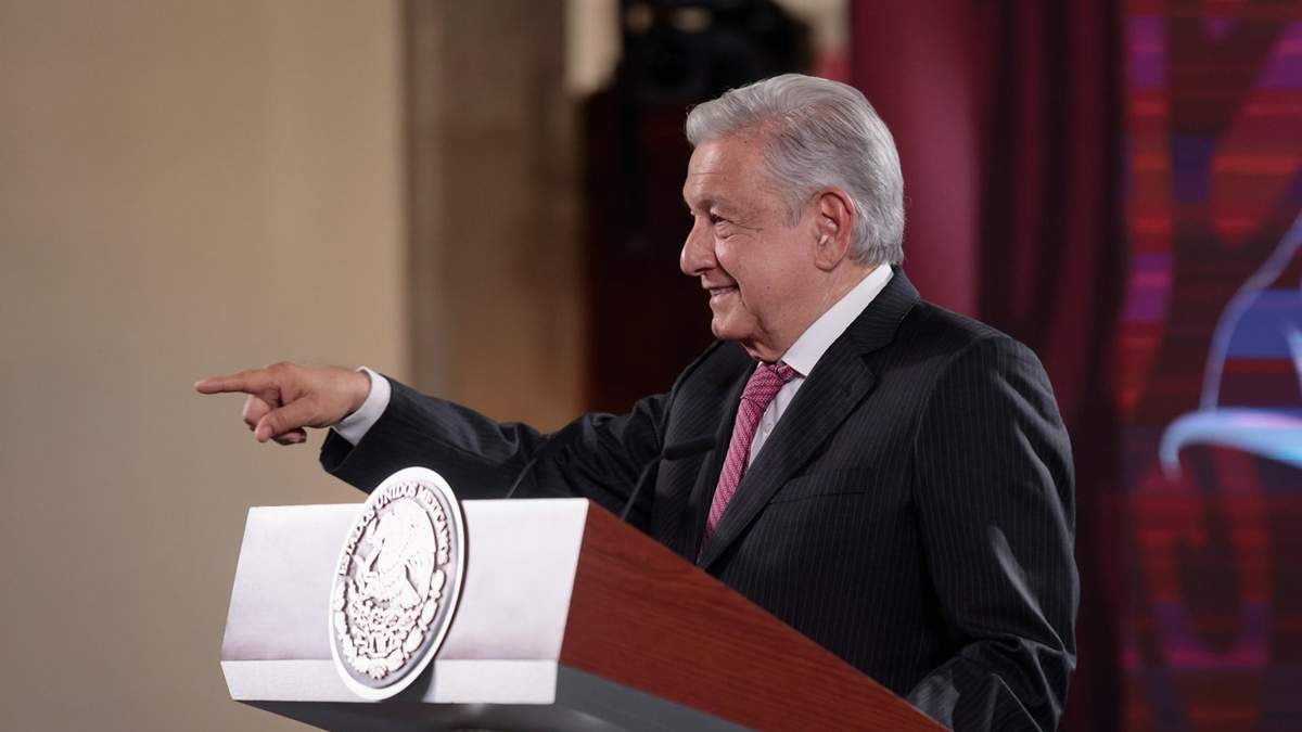 El mandatario durante la conferencia de prensa en Palacio Nacional