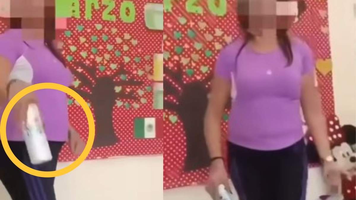 Captura del video difundido en redes sociales que muestra a las trabajadoras consumiendo bebidas alcohólicas dentro del plantel.