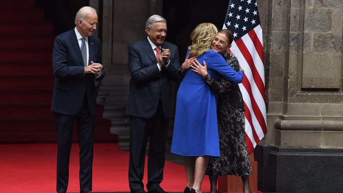 Ceremonia de bienvenida al presidente de Estados Unidos Joe Biden y su esposa Jill Biden en Palacio Nacioanl