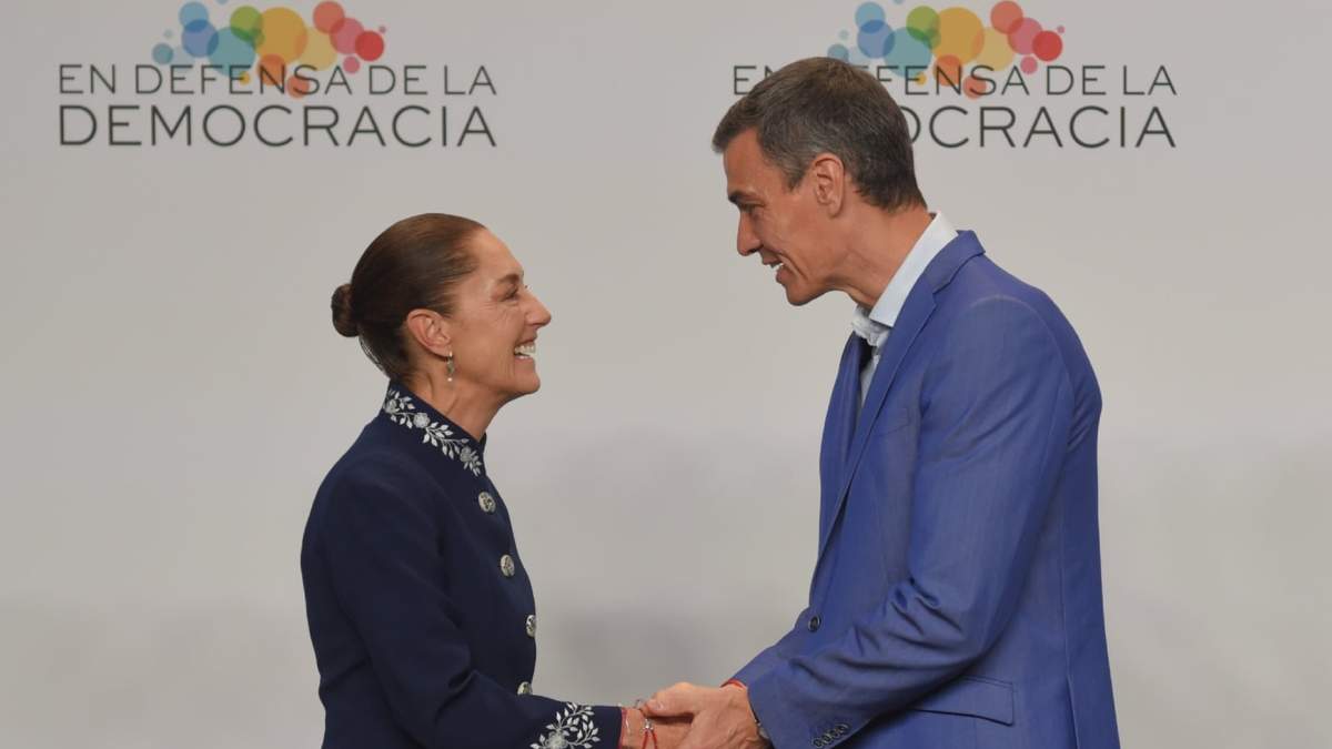 La presidenta de México, Claudia Sheinbaum, y el presidente del Gobierno de España, Pedro Sánchez