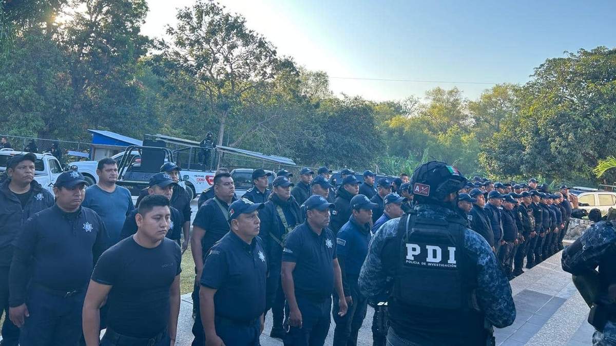 Más de 500 elementos de seguridad participan en el llamado "mega operativo" de Chiapa de Corzo