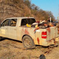 Hallan una camioneta con ocho cadáveres apilados en Michoacán