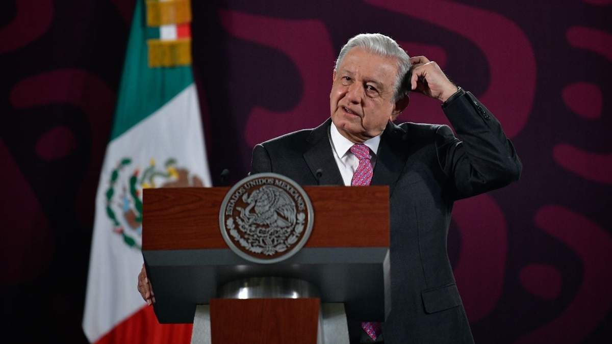 El mandatario durante la conferencia de prensa en Palacio Nacional