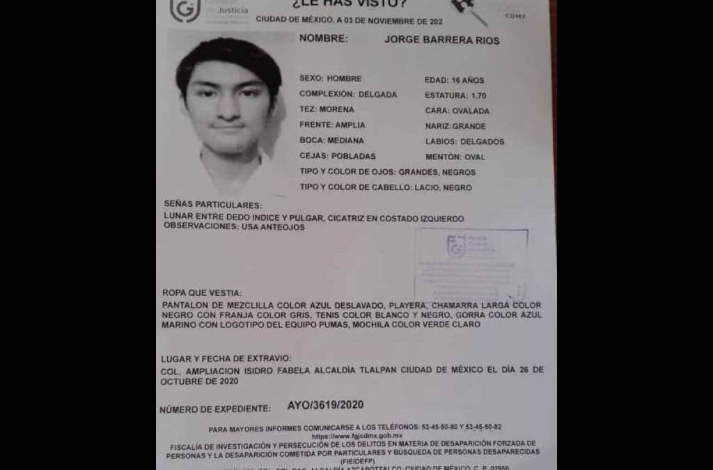 Jorge Barrera, alumno de la Prepa 5 de la UNAM