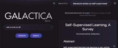 Modelo de lenguaje de Inteligencia Artificial (IA) Galactica