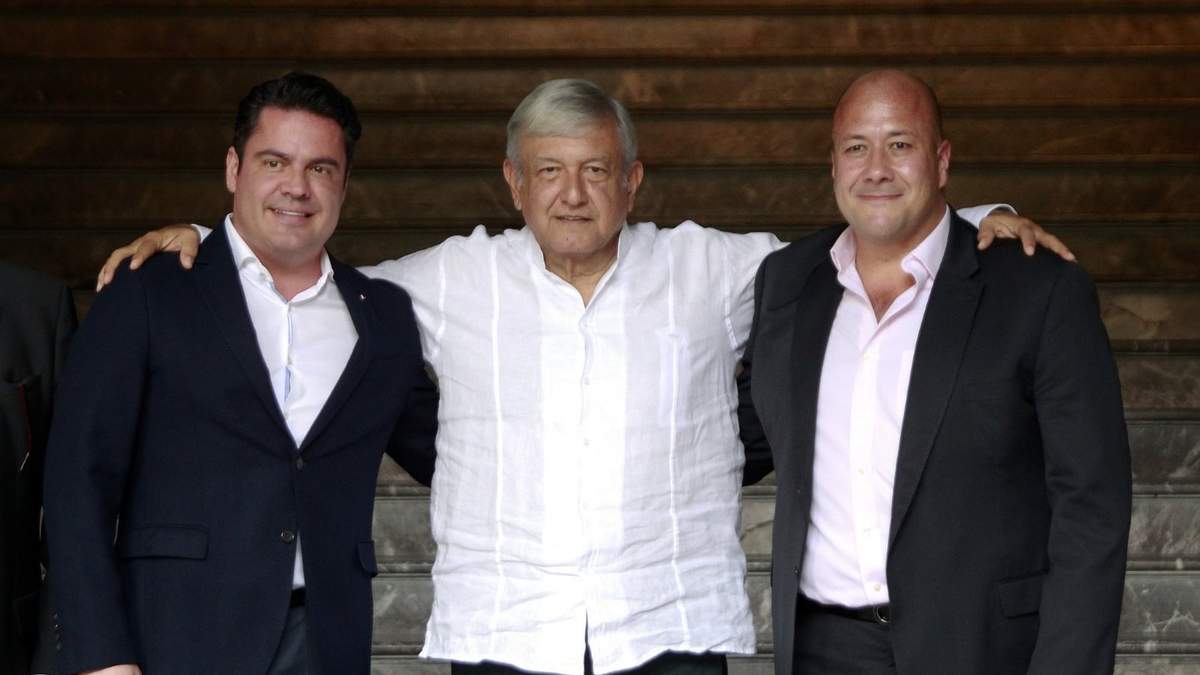 Sandoval, Obrador y Alfaro, en 2018