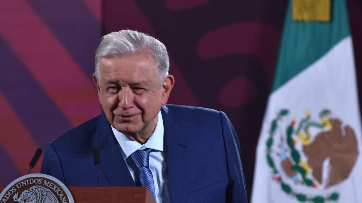 El presidente durante la conferencia en Palacio Nacional