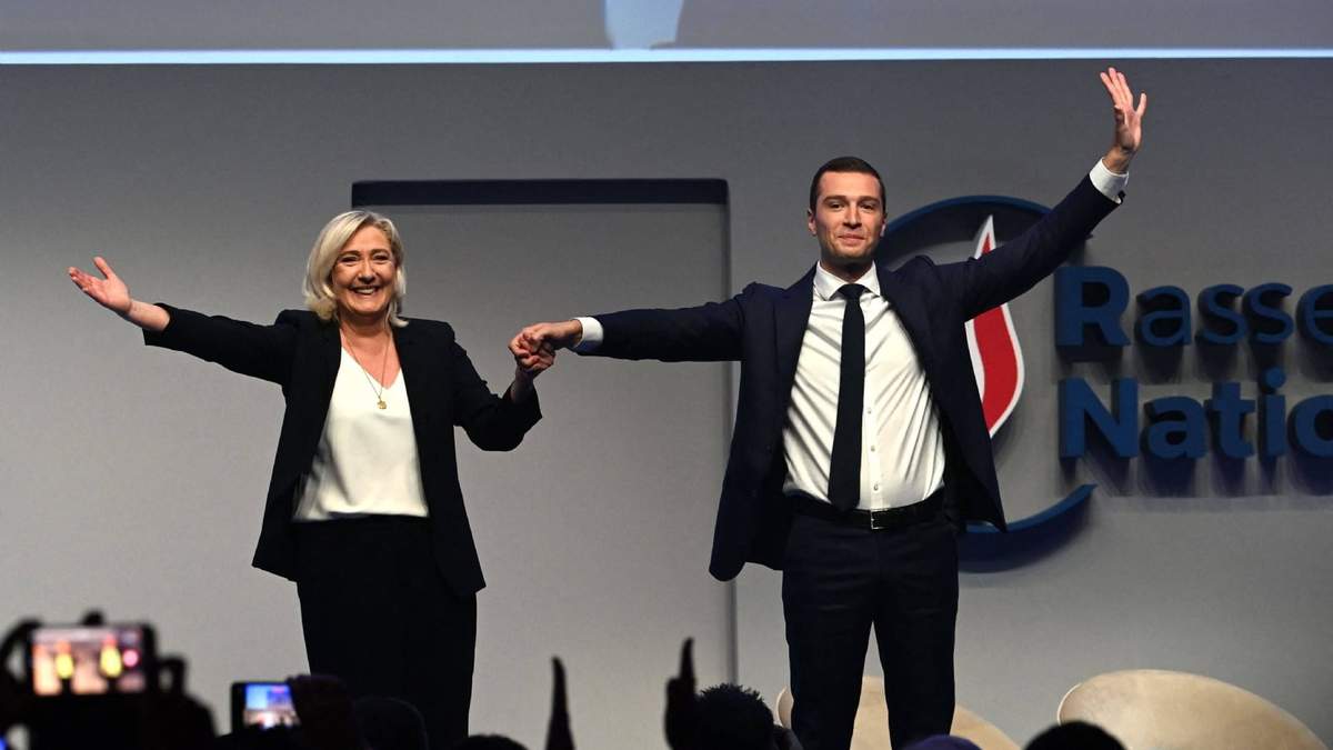 Jordan Barella y Marine Le Pen. Fuente (Twitter)