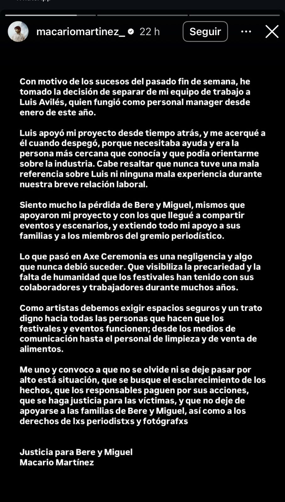 macario statemen