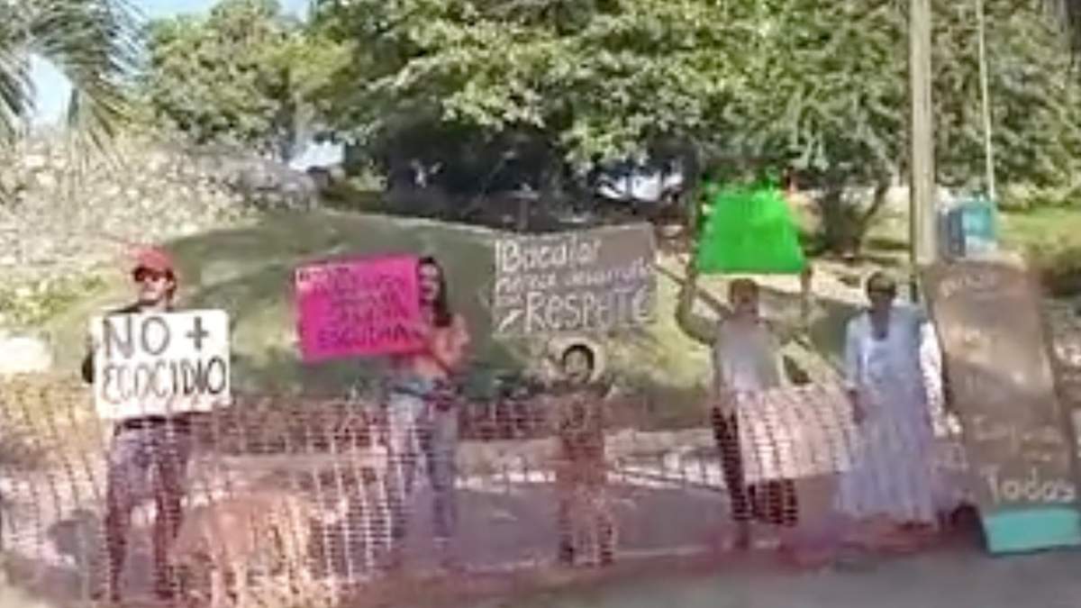 Bacalar. Protesta ciudadana contra obra militar