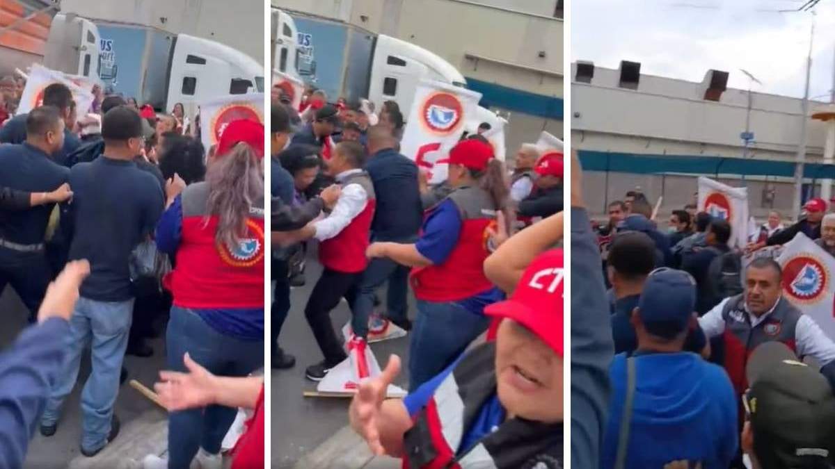 Enfretamiento entre trabajadores de la planta MAHLE y miembros del CTM, quienes mantenían la planta cerrada evitar que se lleve a cabo el proceso de la elección del sindicato