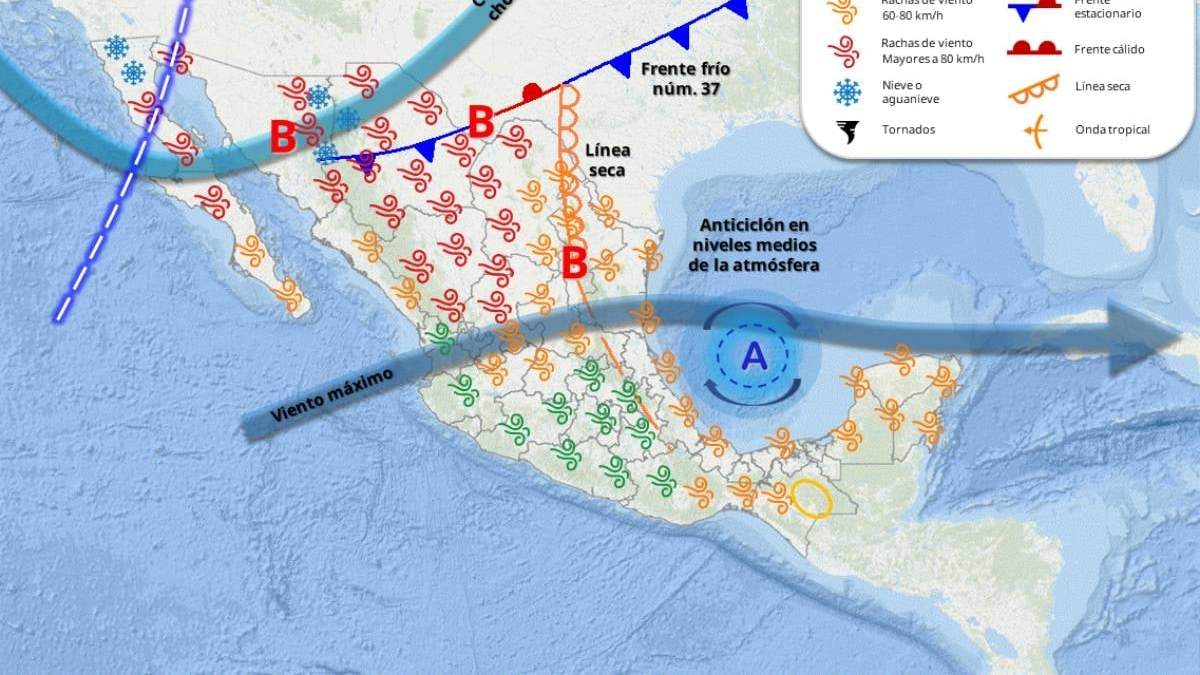 Mapa del clima para el 2 de abril