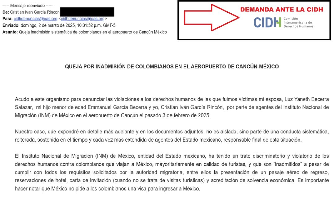Queja ante CIDH