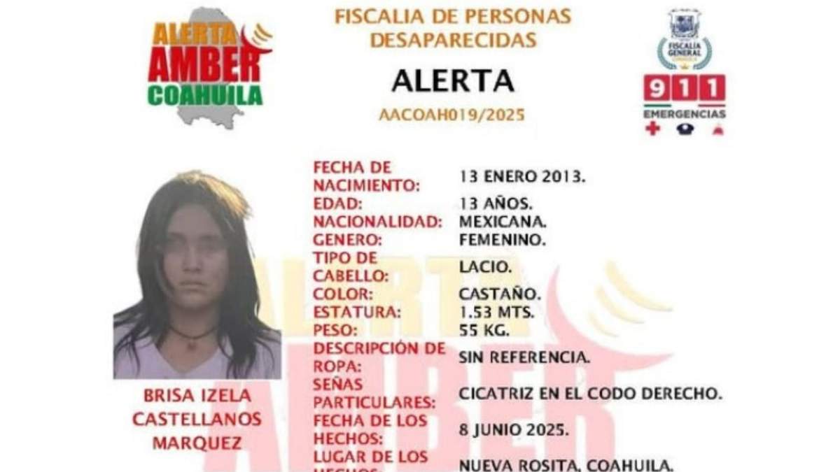 Las autoridades de Coahuila informan del hallazgo del cuerpo de una menor desaparecida desde el 8 de junio.