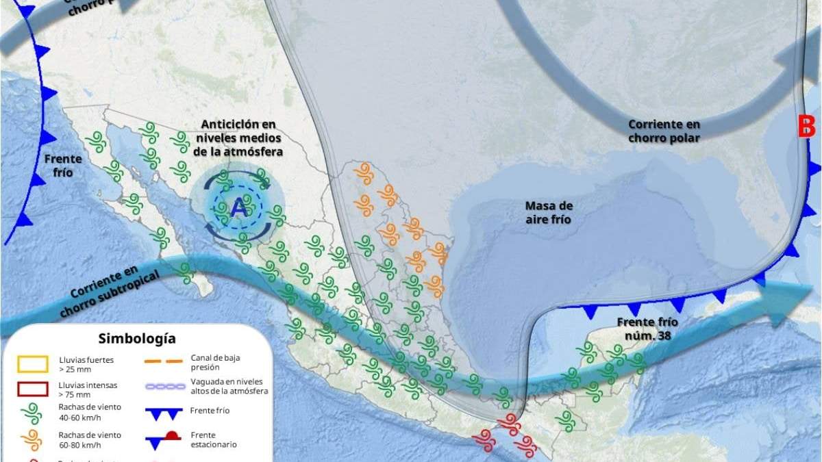 Mapa del clima del sábado 12 de abril