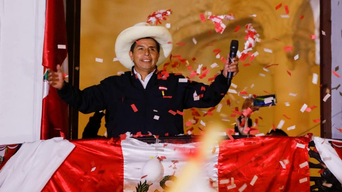 Pedro Castillo, aspirante a la presidencia de Perú. Fuente: (Twitter)