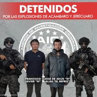 Detienen a dos presuntos implicados en los bombazos en Acámbaro y Jerécuaro