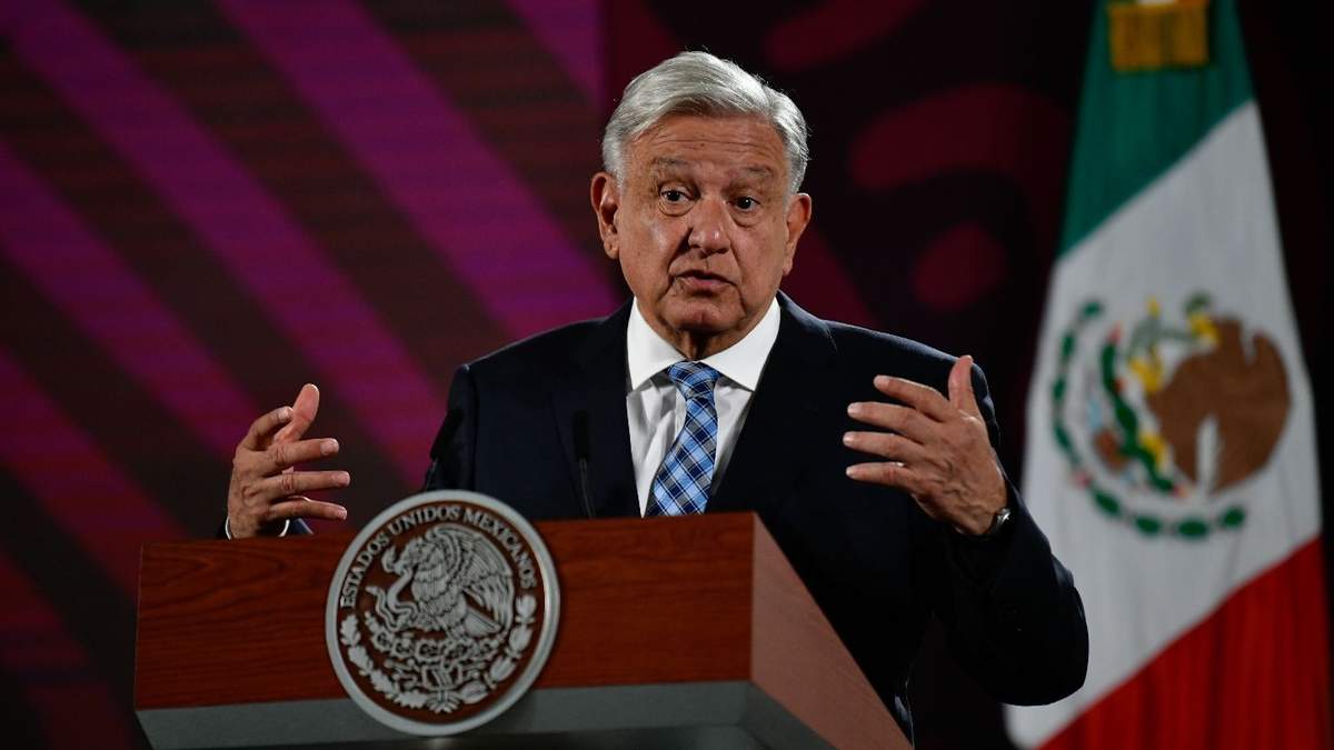 El presidente durante la conferencia matutina en Palacio Nacional
