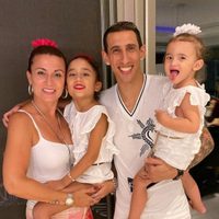 Conmovedor reencuentro: así reaccionaron Jorgelina Cardoso y sus hijas al ver a Ángel Di María