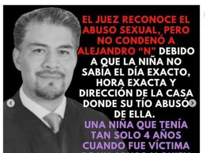 Exigen reconsiderar absolución del presunto agresor sexual de una niña de 4 años