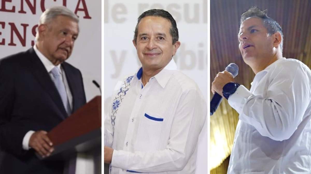 El presidente y los gobernadores salientes de Quintana Roo y Oaxaca