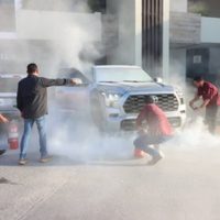 Se incendia camioneta en la que viajaba Fernández Noroña en Tamaulipas
