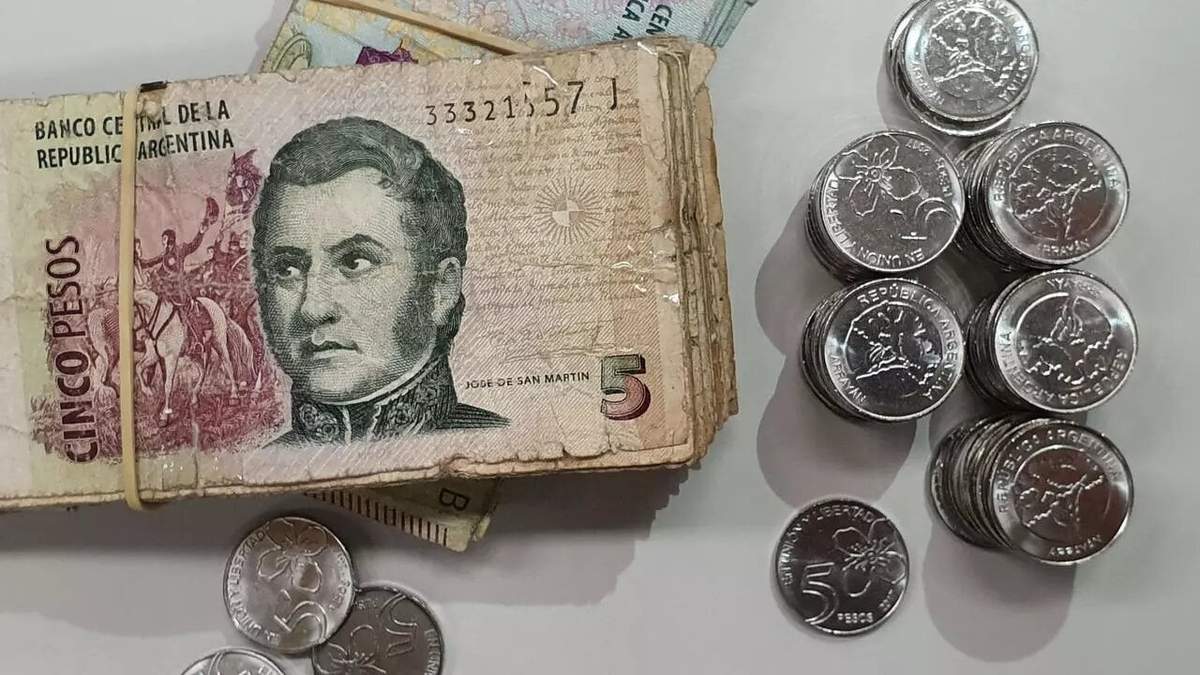 Billete de 5 pesos. Fuente: (Twitter)