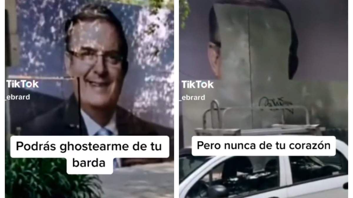 En su video, Ebrard muestra cómo borraron su rostro de una barda