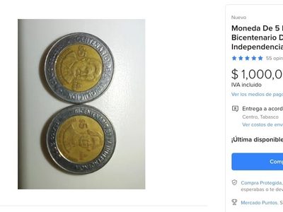 Venden monedas conmemorativas de 5 pesos… ¡en un millón!