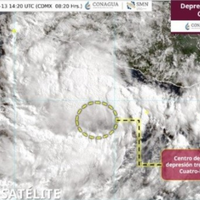 Depresión tropical Cuatro-E avanza en el Pacífico; prevén lluvias intensas en 13 estados