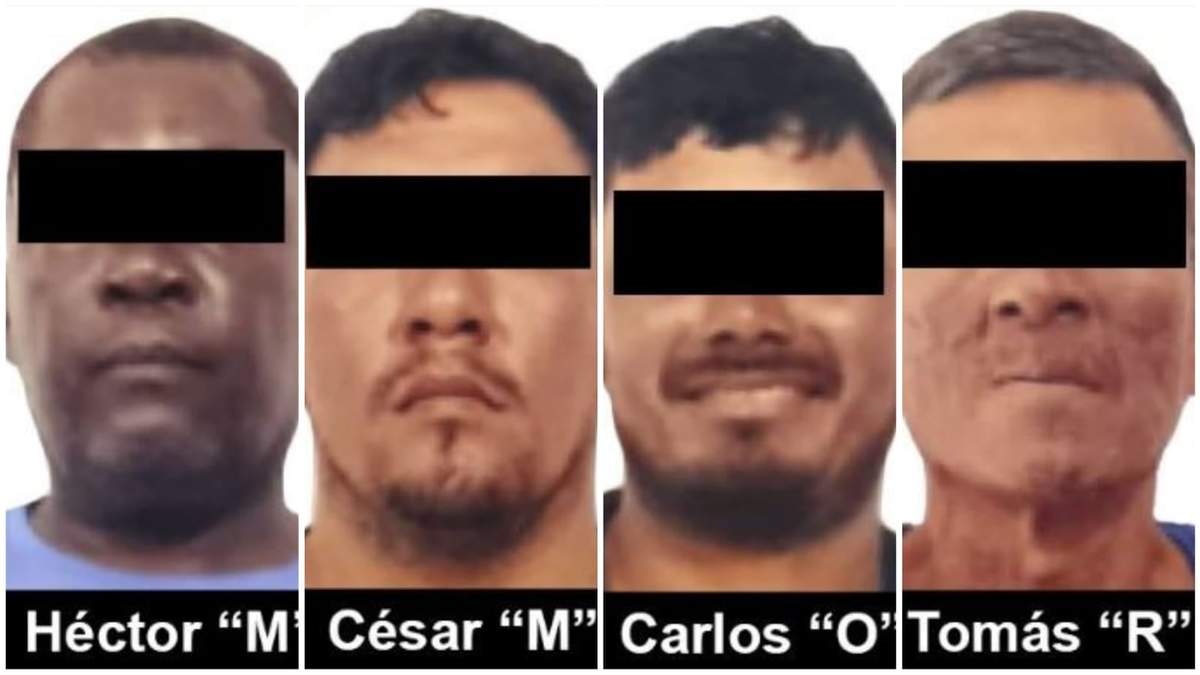 Los cuatro detenidos por elementos de Semar en Chiapas, mientras transportaban clorhidrato de cocaína en alta mar, cerca de la frontera con Oaxaca