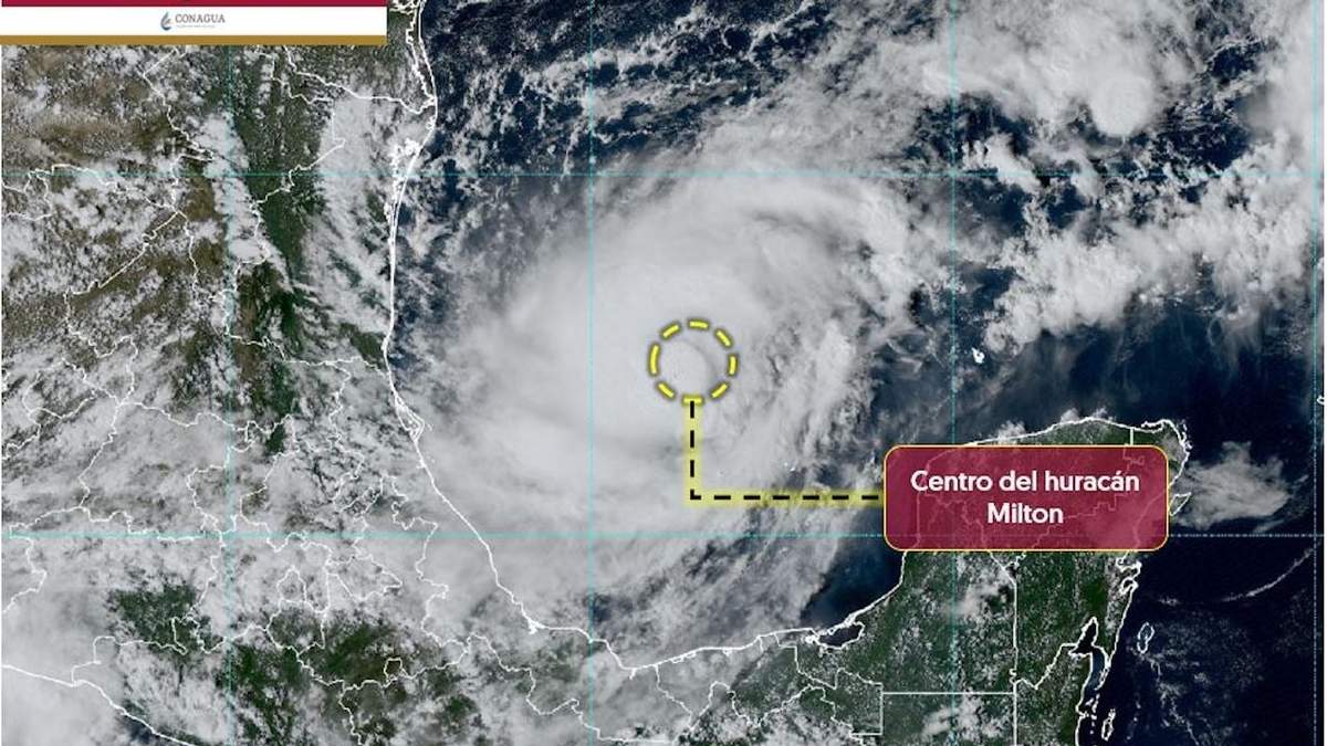 Vista satelital del huracán Milton