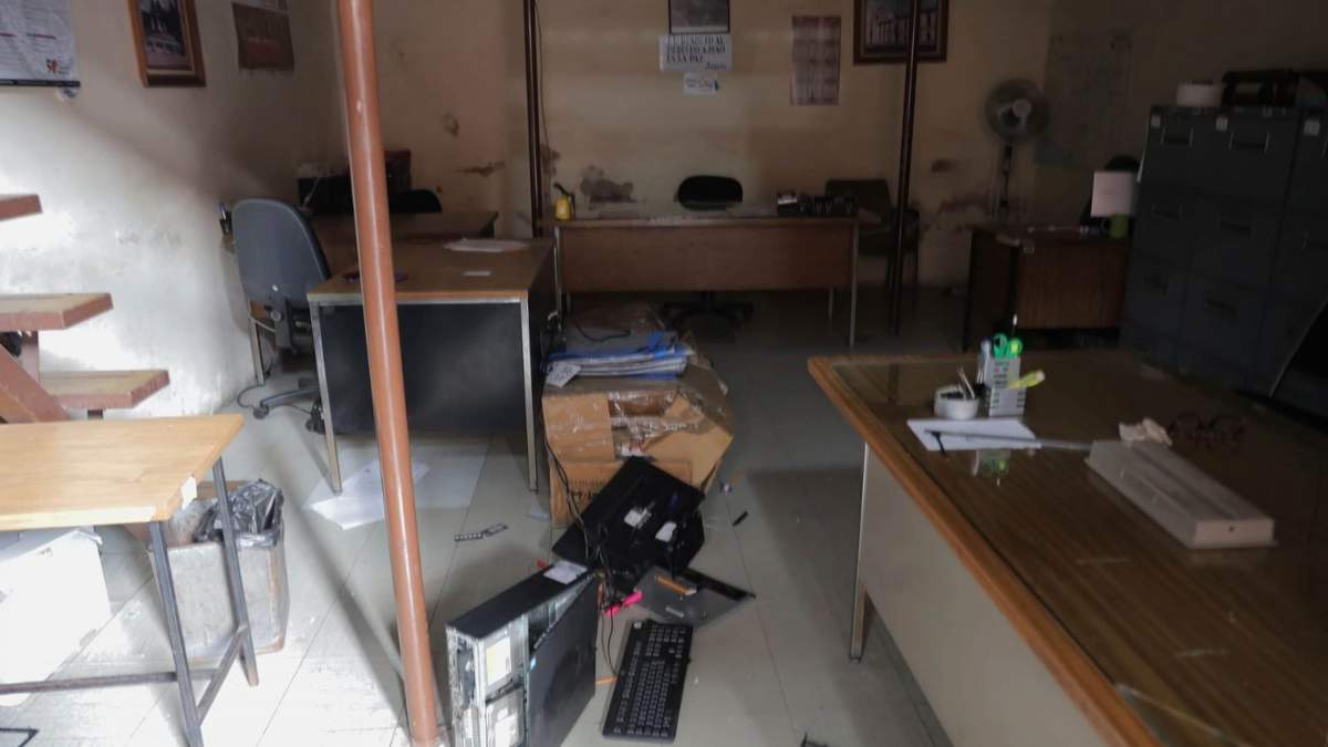 Destrozos en el interior del Palacio