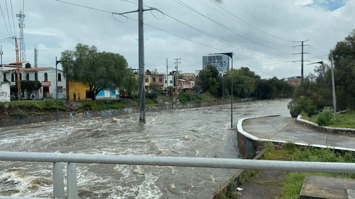 El desfogue de la presa San José, en San Luis Potosí