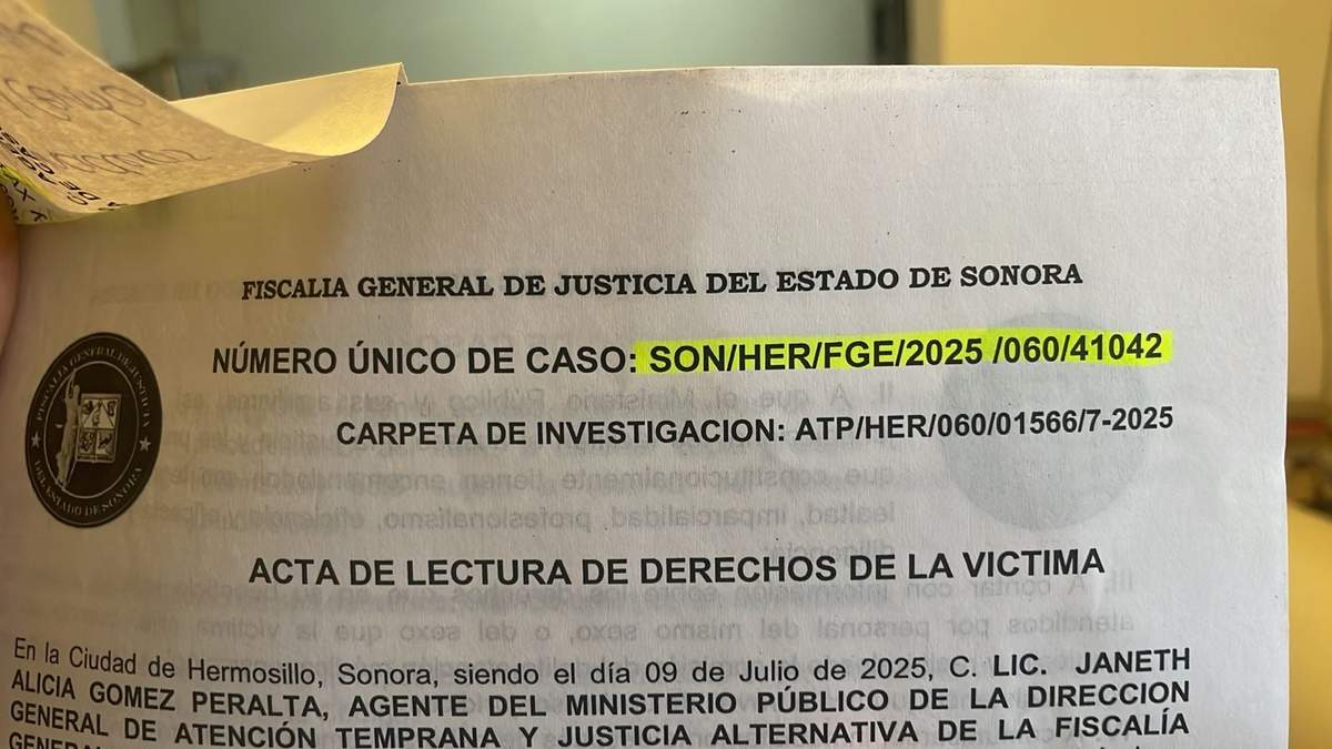 En la imagen, parte de la carpeta de investigación de la Fiscalía de Sonora