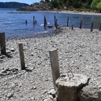 Crisis hídrica: el lago Nahuel Huapi en su nivel más bajo